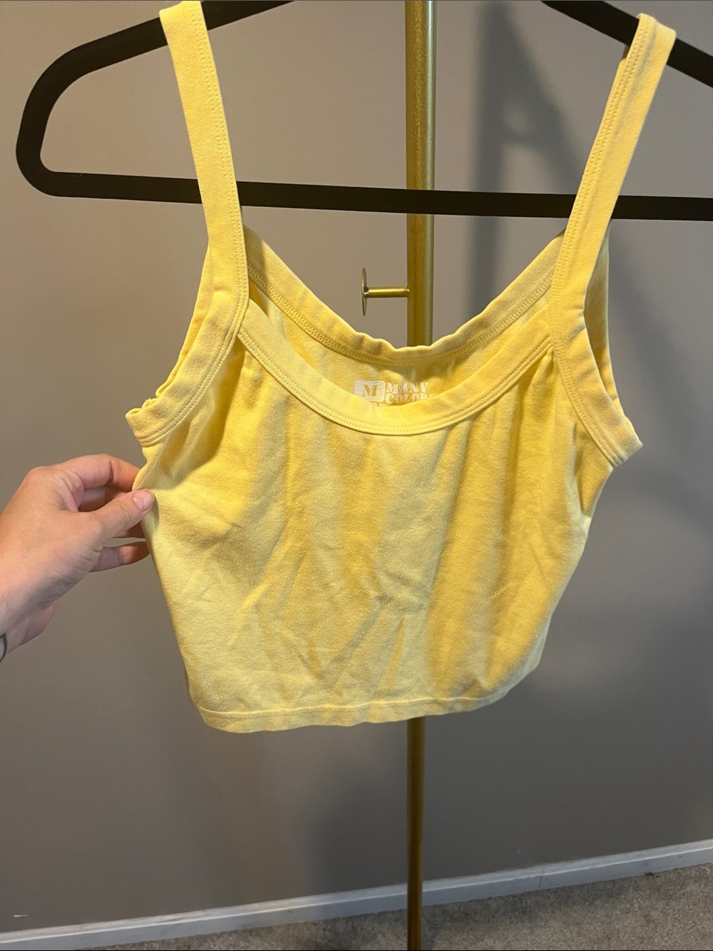 Big Bud Press Yellow Ribbed Cropped Camisole